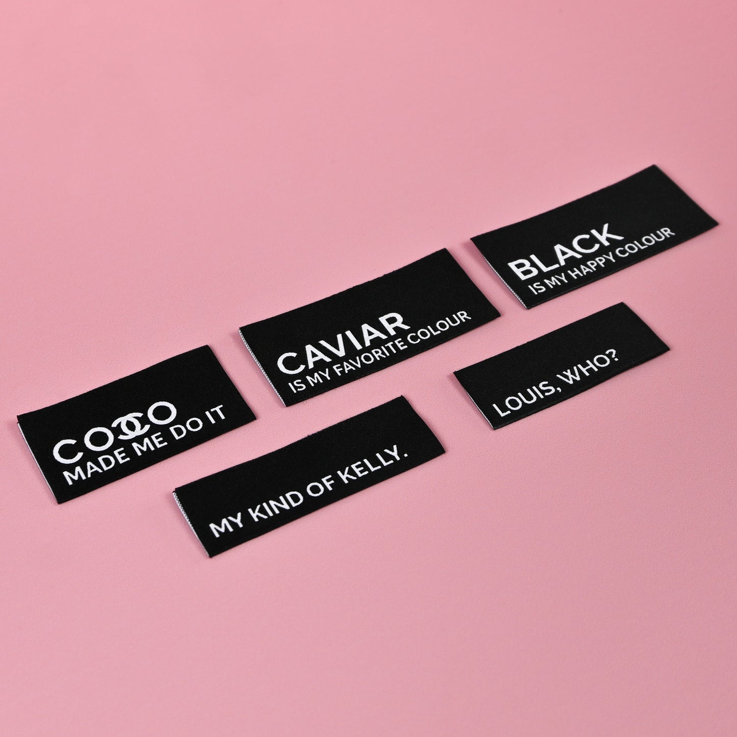 Textile labels set of 5