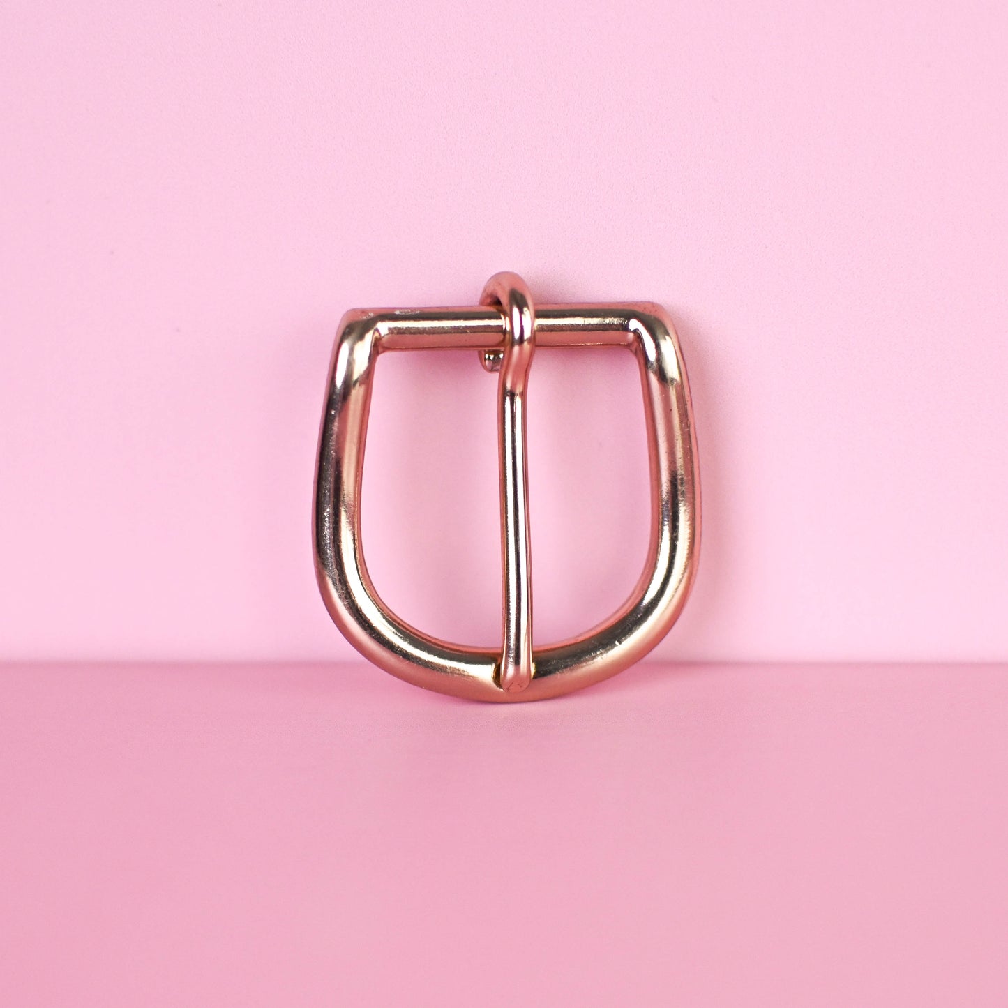 Belt Buckle Round Light Gold, 3cm