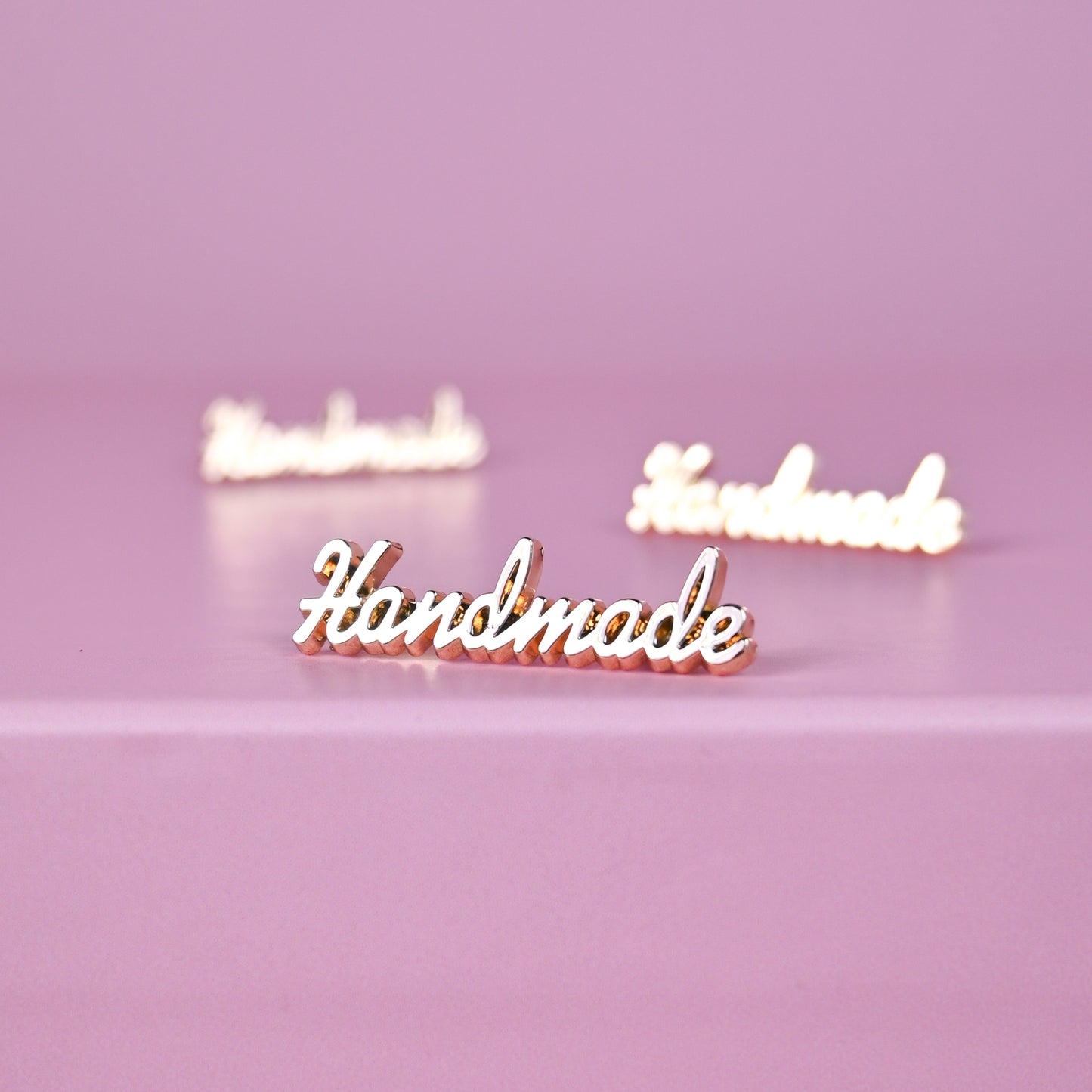 Metalllabel "Handmade", 5er-Set