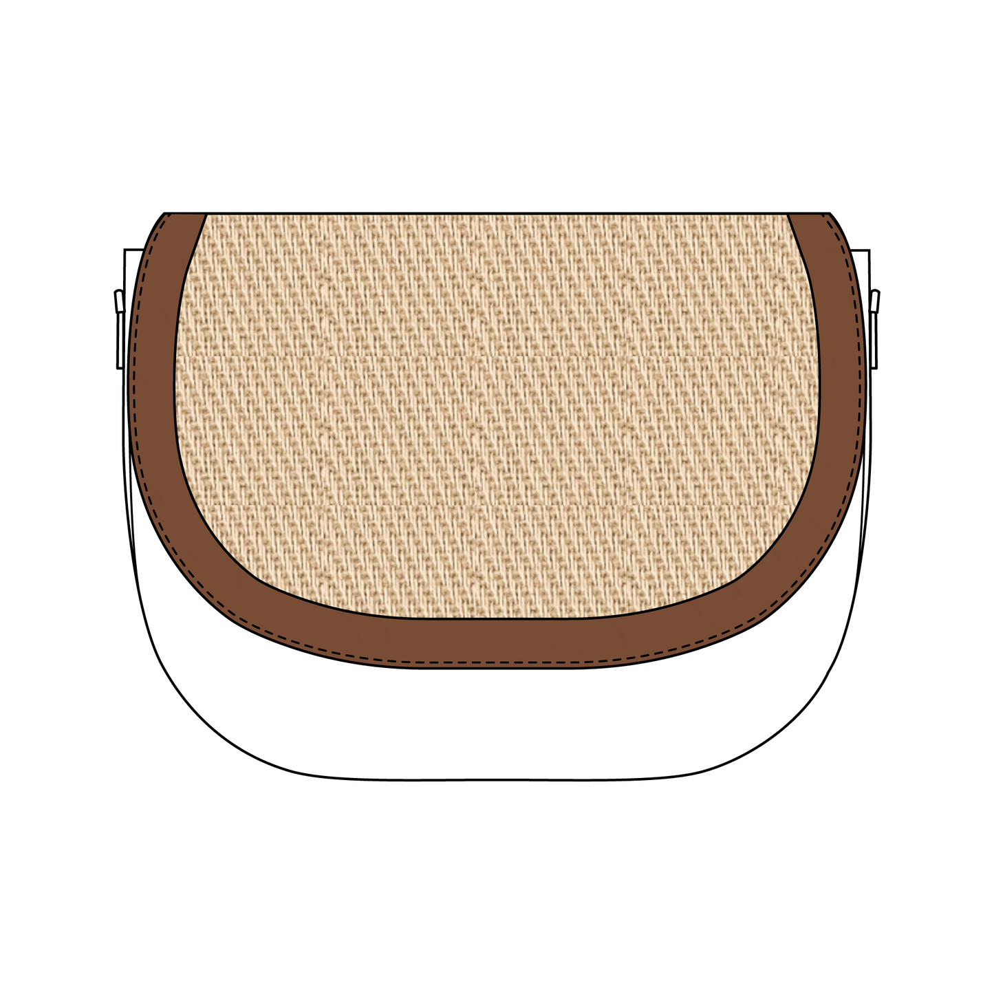 Embroiderable flap/flap with fabric on the outside
