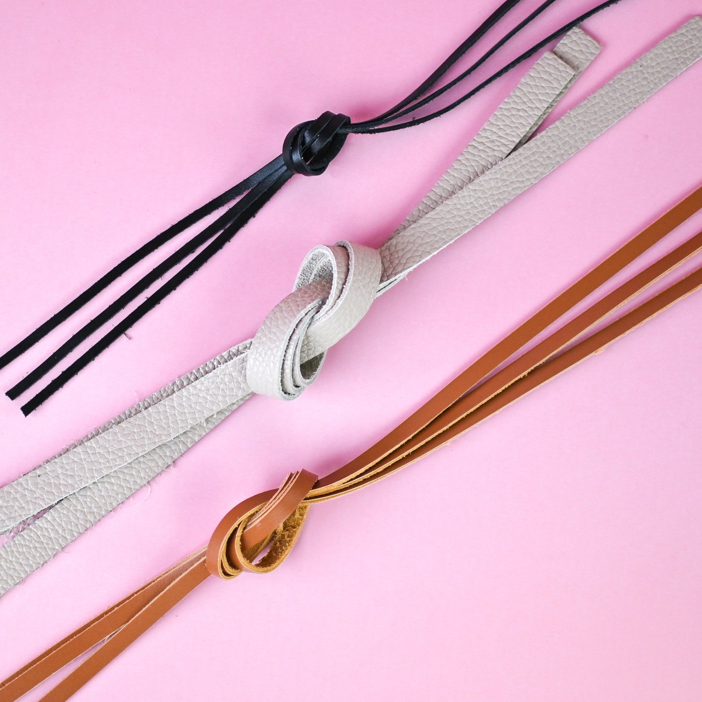 Lot de 3 lanières en cuir