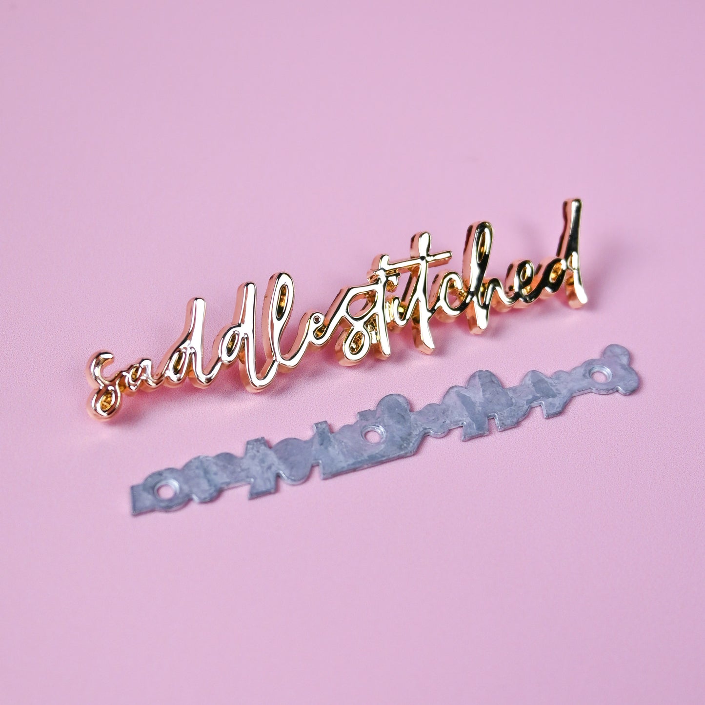 Metalllabel "saddlestitched", 3er-Set