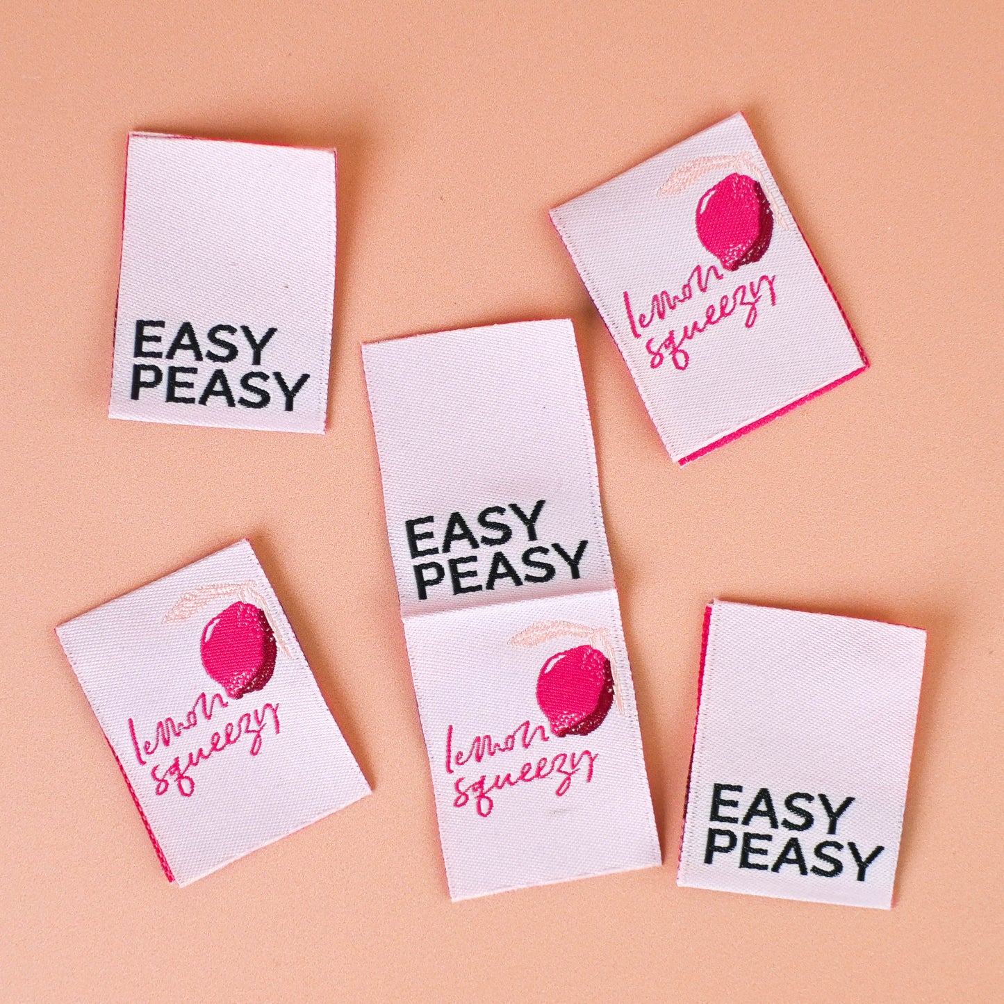 Textile labels, double-sided, set of 4