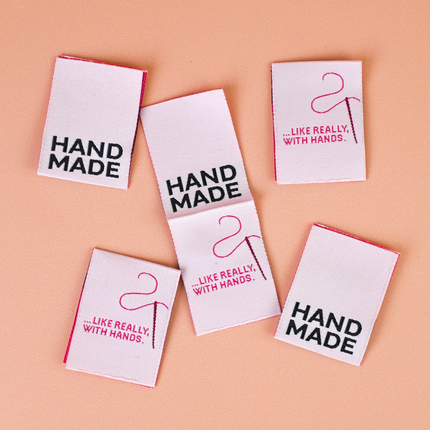Textile labels, double-sided, set of 4
