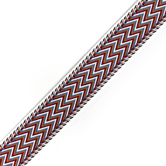 Motif dentelé Rouge Blanc Bleu Cognac
