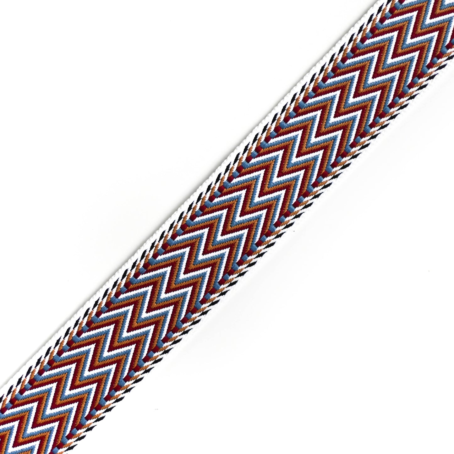Serrated pattern red white blue cognac