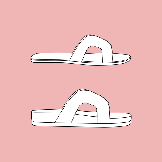 Sewing patterns and instructions for sandals
