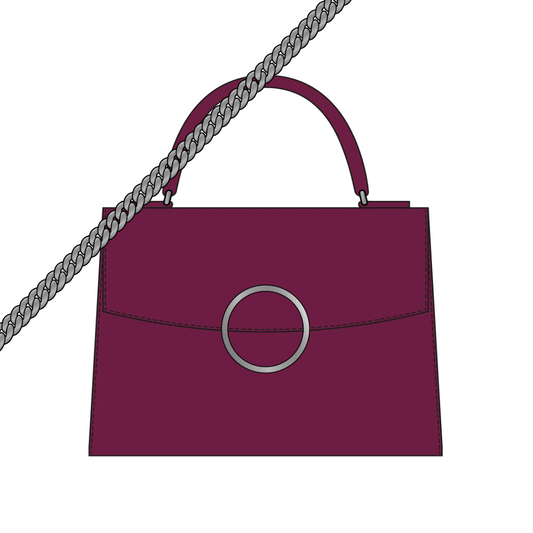 Coffret bricolage : The Timeless Mini - Nappa d'agneau lisse fuchsia y compris kit trapunto