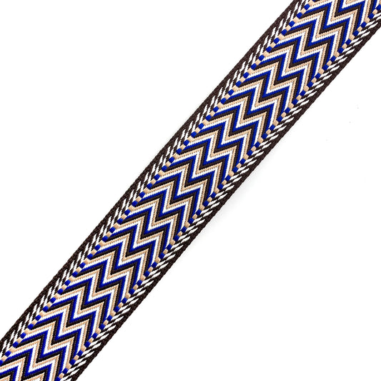 Statement sangle dentelée bleu marron beige