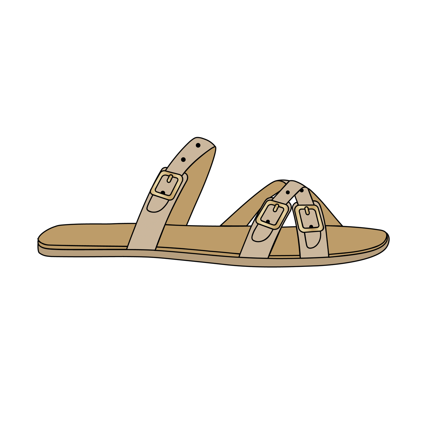 Classic sandal with narrow straps