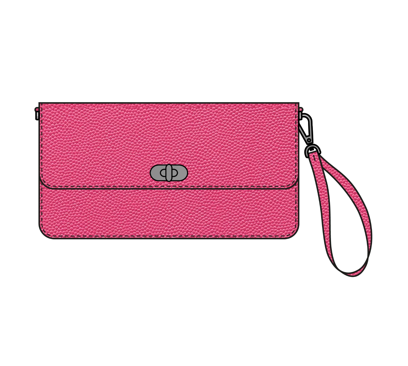 DIY-Box: The Flap Wallet – Caviar Rund Hot Pink