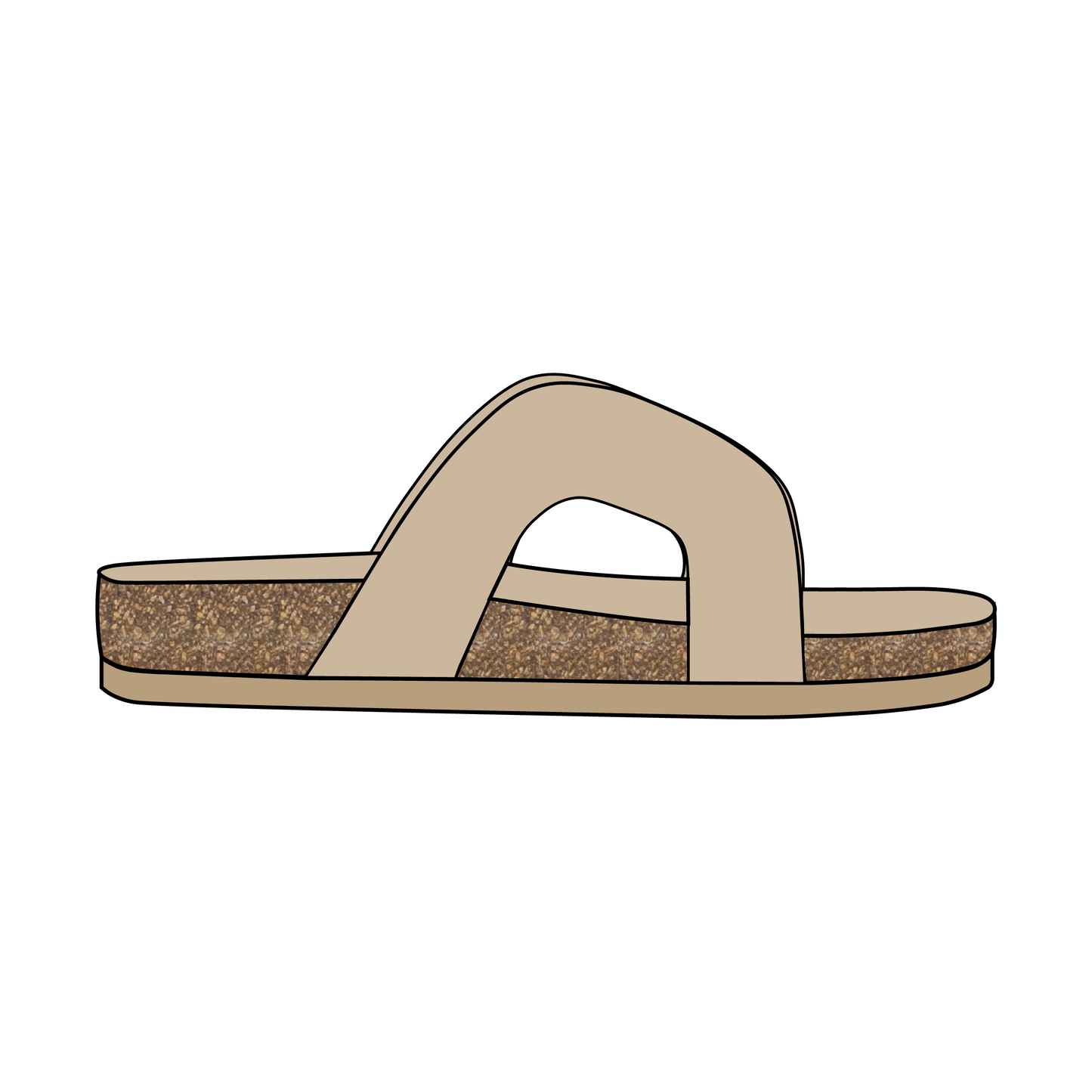Sandal with footbed with cut-out design